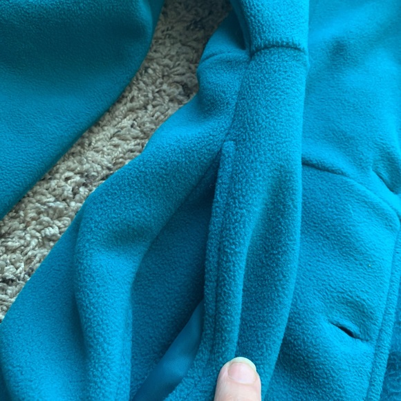 Retro Threads Vintage Style Ruffled Buttoned Down Coat Emerald Blue Size M - Picture 10 of 16